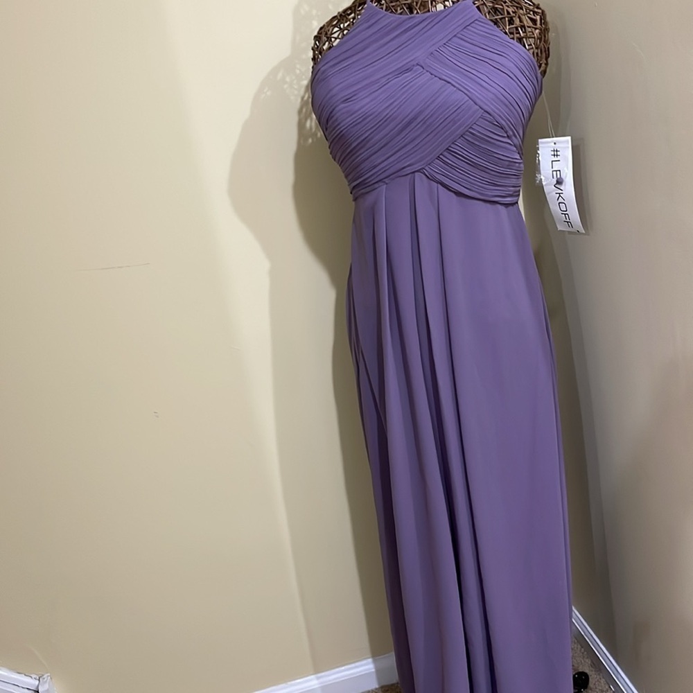 Levkoff lavender Halter Bridesmaids Dress Prom Dress Occasions Dress Size 6 - Picture 7 of 11